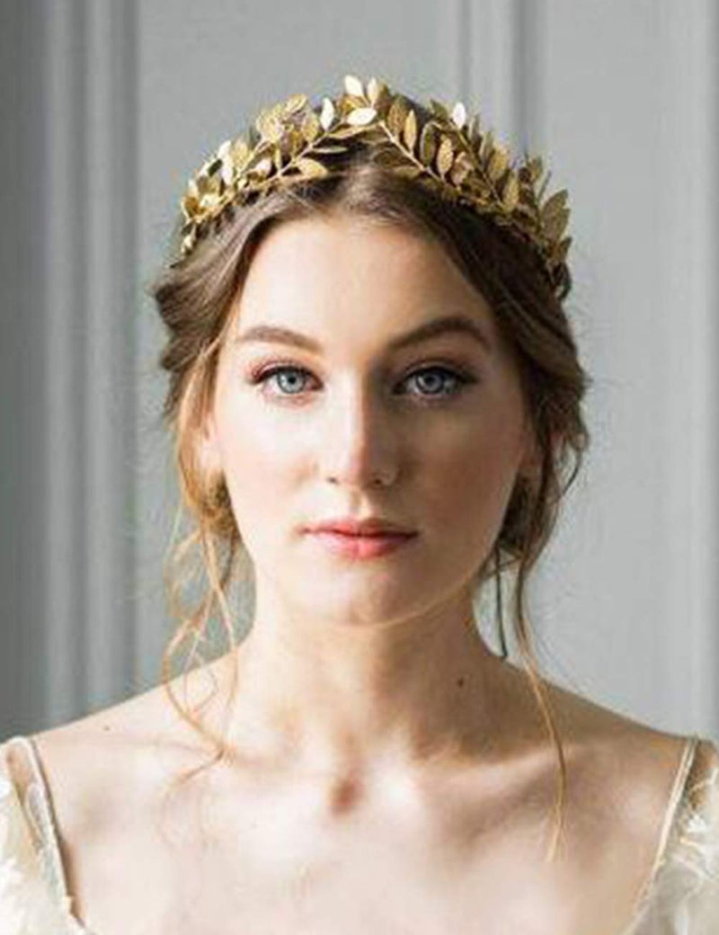 Chargances Handmade Bridal Wedding Crown Leaf Headband Women Leaf Tiara Headpiece Weeding Hair Accessories Leaf Headpiece Jewelry for Women and Girls(Silver) - Image 3